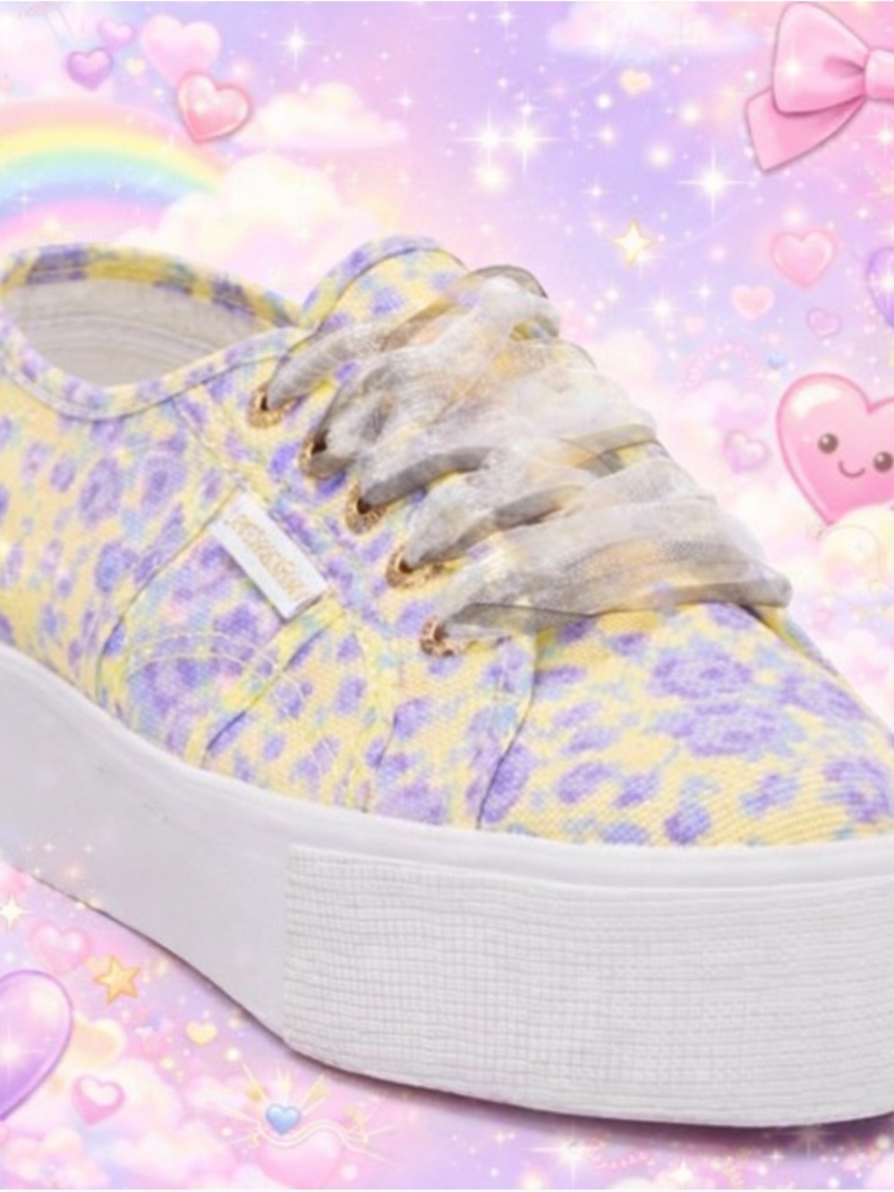 LoveShackFancy X Superga Platform Sneaker in Purple Rain 10 Box/tote included